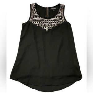 My Michelle Black and White Embroidered Tank Top